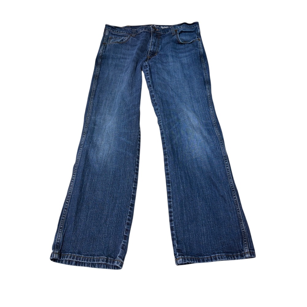 Wrangler Relaxed Boot Jeans Mens 36x32 Dark Wash Denim Fly Casual